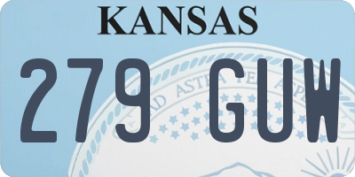 KS license plate 279GUW