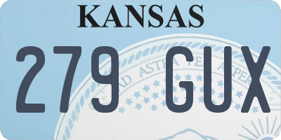 KS license plate 279GUX