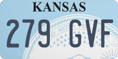 KS license plate 279GVF