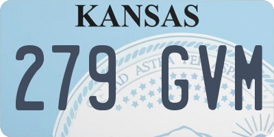 KS license plate 279GVM