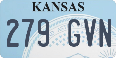 KS license plate 279GVN