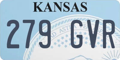 KS license plate 279GVR