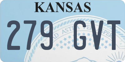 KS license plate 279GVT