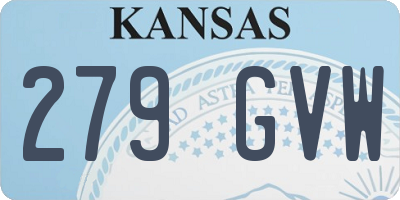 KS license plate 279GVW