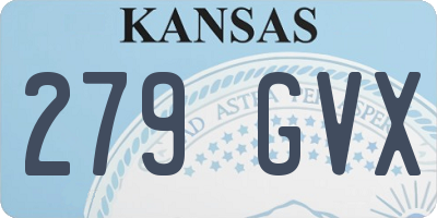KS license plate 279GVX