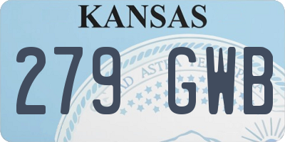 KS license plate 279GWB