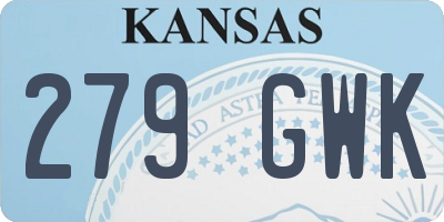 KS license plate 279GWK
