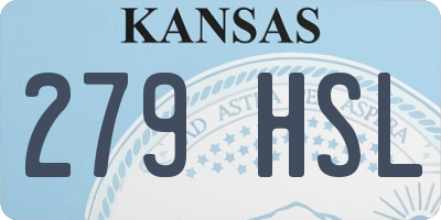 KS license plate 279HSL
