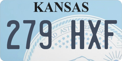 KS license plate 279HXF