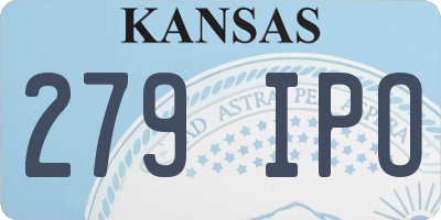 KS license plate 279IPO