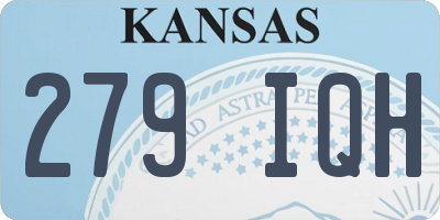 KS license plate 279IQH