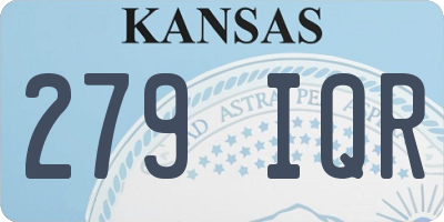 KS license plate 279IQR