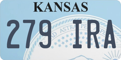 KS license plate 279IRA