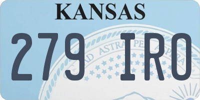 KS license plate 279IRO