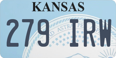 KS license plate 279IRW