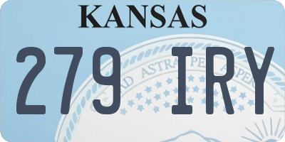 KS license plate 279IRY