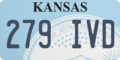 KS license plate 279IVD