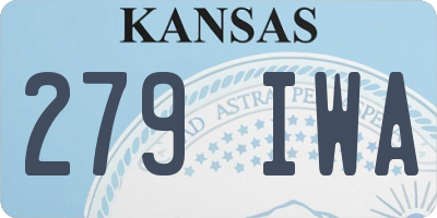 KS license plate 279IWA
