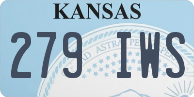 KS license plate 279IWS