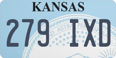 KS license plate 279IXD
