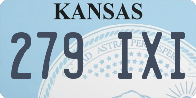 KS license plate 279IXI