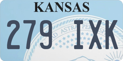 KS license plate 279IXK