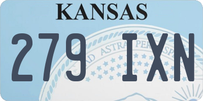 KS license plate 279IXN