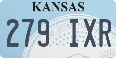 KS license plate 279IXR