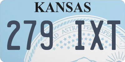 KS license plate 279IXT