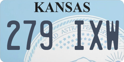 KS license plate 279IXW