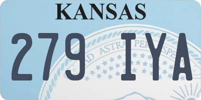 KS license plate 279IYA