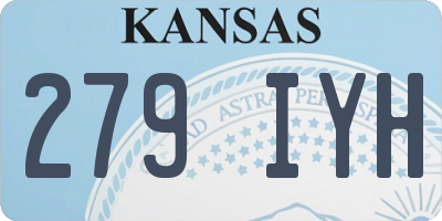 KS license plate 279IYH