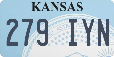 KS license plate 279IYN