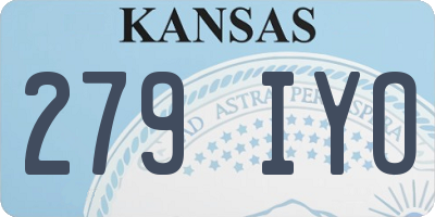 KS license plate 279IYO