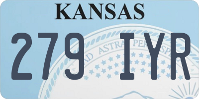 KS license plate 279IYR