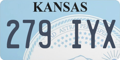 KS license plate 279IYX