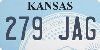 KS license plate 279JAG