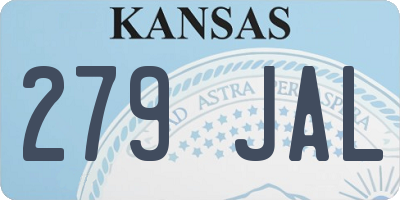 KS license plate 279JAL