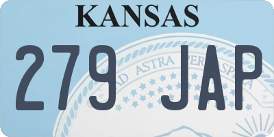 KS license plate 279JAP