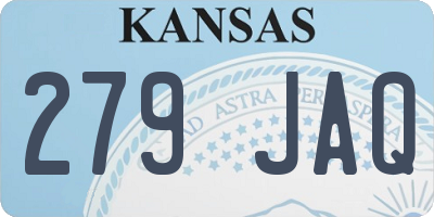 KS license plate 279JAQ