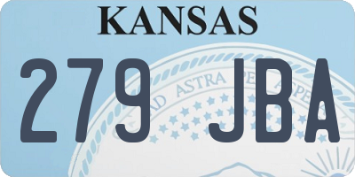 KS license plate 279JBA
