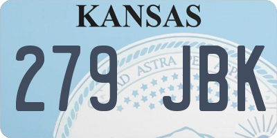 KS license plate 279JBK