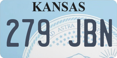KS license plate 279JBN