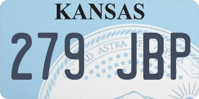 KS license plate 279JBP