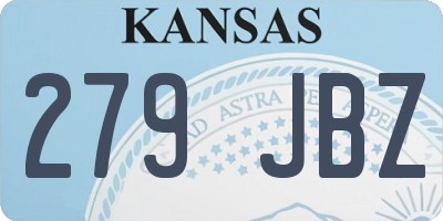 KS license plate 279JBZ
