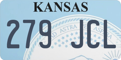 KS license plate 279JCL