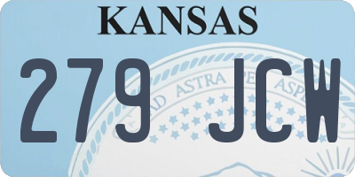 KS license plate 279JCW
