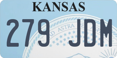 KS license plate 279JDM