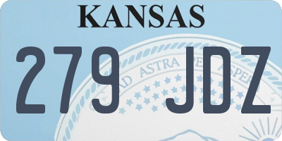 KS license plate 279JDZ