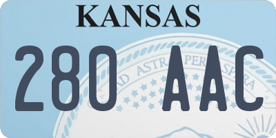 KS license plate 280AAC